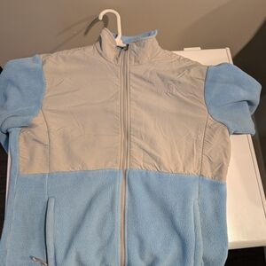 Light Blue and Gray Fleece Jacket